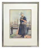 Fritz Mock (Swiss, 1867-1919) 'Girl by the Quay'