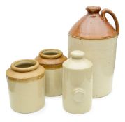 A group of four stoneware jars