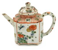 A Chinese famille verte porcelain teapot and cover