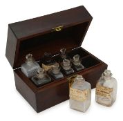 A mahogany apothecary box