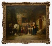 William Shayer Snr. (British, 1787-1879) 'Outside the White Lion inn 1854'