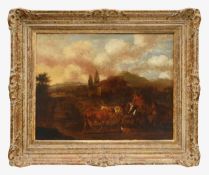 Follower of Nicholas Berchem (Dutch, 1620-1683) Italianate landscape