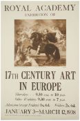 RA 17th Century Art in Europe poster, 1938