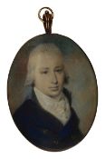 Attributed to George Engleheart (British, 1750-1829) Miniature portrait of a gentleman