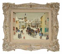 Paul Lemasson (French, 1897-1971) A French townscape in winter