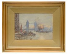 Herbert Menzies Marshall (British, 1841-1913) Pool of London with Tower Bridge
