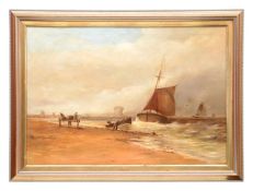 Possibly East Anglian School (early 20th century) Beach scene