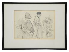 Felix Topolski (Polish, 1907-1989) Figural study with police constable and man in bowler hat