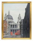 Gilbert Speechley (British, 1926-1999) St. Paul's Cathedral from Ludgate Hill