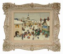 Paul Lemasson (French, 1897-1971) A French townscape in winter