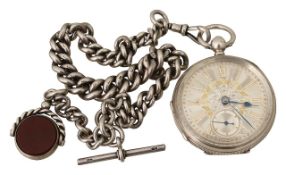 An Edward VII silver open face pocket watch, Birmingham, 1910