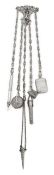 A Victorian silver five chain chatelaine