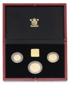 A Royal Mint 1991 United Kingdom gold proof sovereign three coin set
