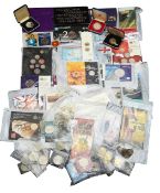 A large collection of Royal Mint coins (inc. 2009 UK Kew Gardens 50p) and others