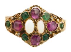A 18ct Victorian multi gem ring