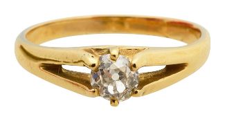 A diamond old cut single stone ring