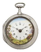 A George III silver pair cased open face pocket watch, London, 1786