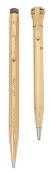 Two 9ct filled gold propelling pencils