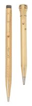 Two 9ct filled gold propelling pencils