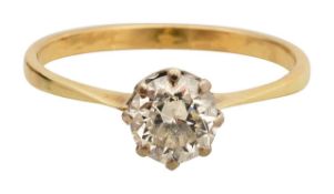 A diamond solitaire ring