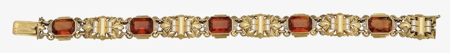 A German articulated citrine bracelet