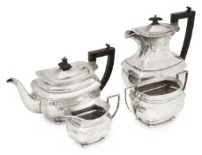 A George V silver four piece tea service