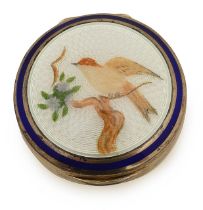 An Italian silver guilloche enamel pillbox