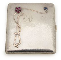 A German Jugendstil silver cigarette case