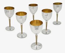 A set of six Richard Lawrence Geere silver goblets