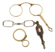 Three pairs of lorgnettes