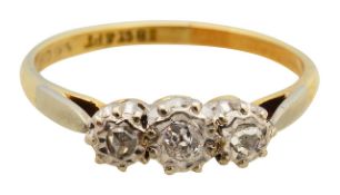 A three stone diamond ring