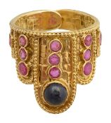 A LaLaounis ruby and sapphire ring