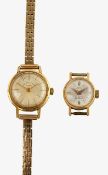An 18ct gold ladies watch head