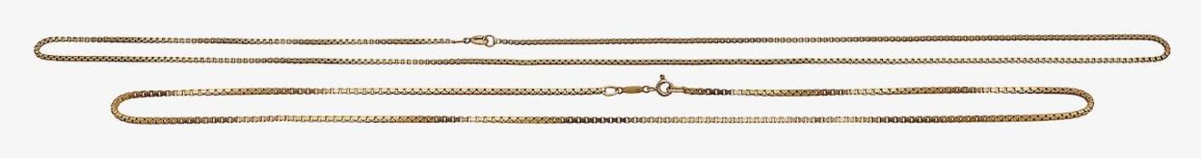 A pair 9ct Venetian link chains