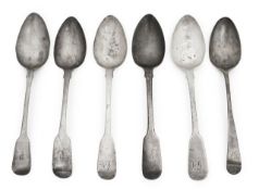 A group of six George III silver spoons