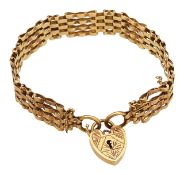 A 9ct late 60s gate bracelet