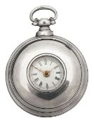 A fine early Victorian silver pair cased half hunter pocket watch, Birmingham, 1840, with named dial