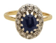 A sapphire and diamond cluster ring
