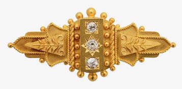 A 15ct Victorian diamond mourning brooch