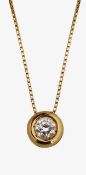 A 18ct diamond solitaire pendant and chain