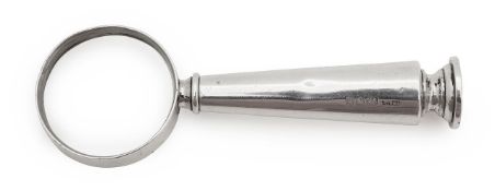 A Sampson Mordan silver magnifying glass, propelling pencil and seal