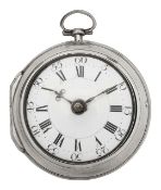 A George III silver pair cased open face pocket watch, London, 1771