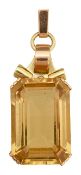 A large golden citrine pendant