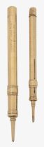 Two Sampson Mordan 9ct gold propelling pencils