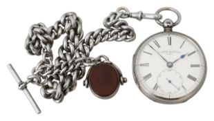 A Victorian silver open face pocket watch, London, 1862