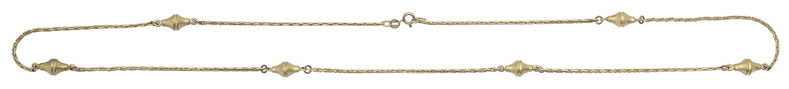 A 9ct yellow gold Etruscan style necklace