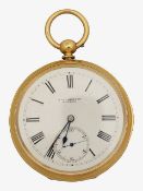 A Benson 18ct open faced key wind pocket watch