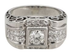 A 1940's diamond Tank ring