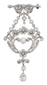 An Edwardian diamond-set garland pendant brooch