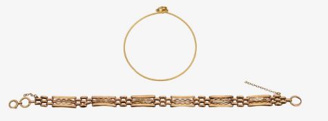 A fancy gate bracelet and wire band bracelet